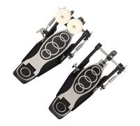 AMSLSIU Pédale double de grosse caisse à double entraînement par chaîne, facile à installer et stable grâce son système de verrouillage ressort offrant une meilleure robustesse et une plus grande