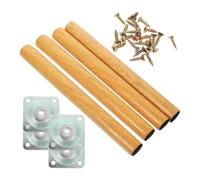 AMSLSIU Pieds en Bois Polyvalents pour projets de Meubles DIY. Pieds de Meubles détachables avec Installation Facile Inclus. Convient pour Pouf, canapé Deux Places, Table, Couleur Bois, 30 cm
