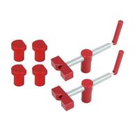 AMSLSIU Pince de bureau réglable pour le travail du bois, pince à fixation, étau d'établi en laiton avec bloc de retenue, outil fiable, 2 pièces rouges avec 4 chiens, Longueur 2 cm