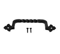 AMSLSIU Poignée de Porte en métal, Bouton Noir, poignée de Traction Rustique, Installation et Portes, clôtures et Autres éléments élégants et durables, Noir, OS-6695-120 mm (Pas)
