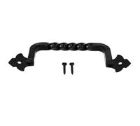AMSLSIU Poignée de Porte en métal, Bouton Noir, poignée de Traction Rustique, Installation et Portes, clôtures et Autres éléments élégants et durables, Noir, OS-6695-100 mm (Pas)