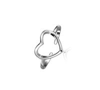 AMSLSIU Portable coeur ouvert anneau fête réglable ouvrable argent romantique anneaux bijoux mode décoration cadeau d'anniversaire