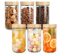 AMSLSIU Pots à pudding au chia avec couvercles Solutions de stockage polyvalentes Délice gastronomique pour les repas et l'avoine de nuit Pots à large, 750 ml 6 pièces