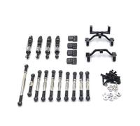 AMSLSIU RC voiture amortisseur ensemble véhicule tige de traction Servo tringlerie Kit jouets réparation modifié accessoires remplacement pour WPL, Noir