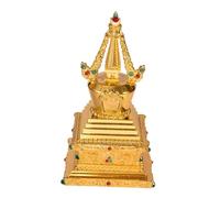 AMSLSIU Remarquable stupa bouddhiste tantrique décoratif, pagode tour, statue sculptée avec précision pour s'intégrer à tout décor. Ce stupa tibétain de bon augure est en alliage métallique.
