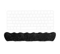 AMSLSIU Repose-Poignet de Clavier Respirant, Support de Poignet à Double Couche pour Salle de Sport et bibliothèque, Clavier avec Plateau de Repos Durable, Noir, 35 cm