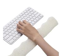 AMSLSIU Repose-Poignet de Clavier Respirant, Support de Poignet à Double Couche pour Salle de Sport et bibliothèque, Clavier avec Plateau de Repos Durable, Blanc, 35 cm