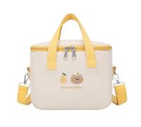 AMSLSIU Sac à main à déjeuner de petite taille avec isolation froide, sac en lin pour mère et bébé, déjeuner pour mère et bébé, jaune