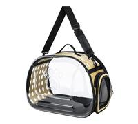 AMSLSIU Sac de Transport Pliable pour Chat, Transparent et Souple, idéal pour Voyager confortablement et éviter Que Votre Animal n'ait trop Chaud, même Lors de Longs trajets, Or
