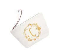 AMSLSIU Sac de Voyage élégant-léger avec poignée pour Un Transport Pratique d'articles Divers, Trousses de Toilette cosmétiques pour Femmes, Lettre, C
