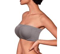 AMSLSIU Soutien-Gorge sans Bretelles Soutiens-Gorge sans Bretelles Couture avec Une pour Bonne élasticité sous-vêtement de Couleur Simple Style de Base Vêtements à épaules dénudées, Gris Clair, XXL
