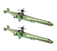 AMSLSIU Stylo neutre pour avion d'opérations spéciales, étudiant, arme militaire, hélicoptère, stylo à eau, déformable, paquet de deux, Vert