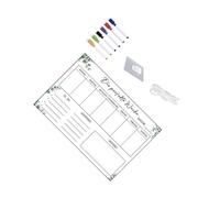 AMSLSIU Tableau blanc effaçable, tableau de présentation transparent, calendrier de réfrigérateur, agenda hebdomadaire, menu, porte en fer, fournitures pour blanc, Style B