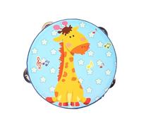 AMSLSIU Tambourin portatif à double rangée de rangées en bois, instrument de percussion ludique invitant les enfants à découvrir leur potentiel musical, Girafe bleue, 15 cm