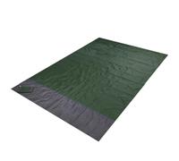 AMSLSIU Tapis de plage pliant résistant à l'eau, résistant au sable, couverture d'extérieur, poche à fermeture éclair, tapis de couchage Camping lavable avec piquets, Vert foncé