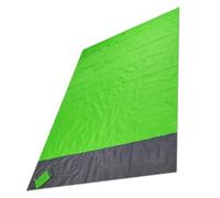 AMSLSIU Tapis de plage pliant résistant à l'eau, résistant au sable, couverture d'extérieur, poche à fermeture éclair, tapis de couchage Camping lavable avec piquets, Vert