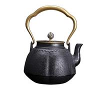 AMSLSIU Théière en fonte pour une cérémonie du thé traditionnelle incomparable, avec poignée ergonomique en laiton pour une prise main confortable.