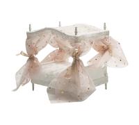 AMSLSIU Tout-Petits 1/12 Maison de poupée lit en Bois Bricolage Ornement Meubles Cadeaux d'anniversaire modèle décoratif Lits Jouets pour Le ménage, Rose