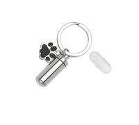 AMSLSIU Urne funéraire Durable pour Animaux de Compagnie, ravivant Les Heureux Souvenirs. Urne funéraire en Acier Inoxydable, offrant Un Espace de recueillement paisible, Porte-clés, 2.8 x 1.1 cm