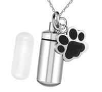 AMSLSIU Urne funéraire Durable pour Animaux de Compagnie, ravivant Les Heureux Souvenirs. Urne funéraire en Acier Inoxydable, offrant Un Espace de recueillement paisible, Pendentif, 2.8 x 1.1 cm