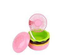 AMSLSIU Ventilateur portatif multifonction Hamburg avec miroir dissimulé, ABS, créatif, pliable, pour bureau et rangement, rose