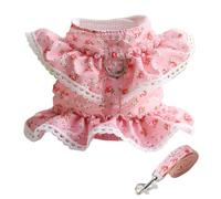 AMSLSIU Vêtements pour animaux de compagnie laisse ensemble gilet harnais extensible licou fournitures cadeaux, S