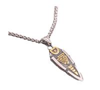 AMSLSIU Vikings fer de lance pendentif collier pour hommes déclaration avec Style alliage Vintage Vikings fer de lance collier pendentif pour hommes, monnaie intermédiaire