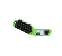 AMSLSIU Voyage Peigne Miroir Pliant Brosse À Cheveux Professionnel Compact Coiffure Massage Du Cuir Chevelu Mini Styling Beauté Outils, Vert, 10.8 cm * 4.2 cm * 3 cm