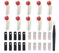 AMSNINK Lot de 10 pierres à feu et 10 mèches pour Zippo & Clipper, 31 accessoires de briquet à essence avec tampons, feutre et pince à épiler - Kit d'entretien complet pour briquet