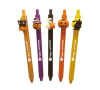 AMSNINK Lot de 5 petits cadeaux d'Halloween pour enfants - Design Spooky avec citrouille, bonnet de sorcière, fantôme, château et animal, petit cadeau d'Halloween pour stylo à bille, idéal pour