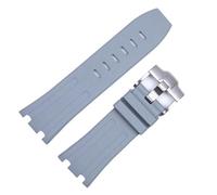 AMSOH Bracelet de montre de Sport en caoutchouc Silicone, pour Audemars et Piguet Royal Oak, Original AP 15710 26470, 28mm, accessoires(Grey-silver)