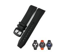 AMSOH Bracelet de montre en caoutchouc 21mm 22mm, adapté pour Tissot T120417 T120407 SEASTAR Sport plongée, noir Orange(Black Black,21mm T clasp)