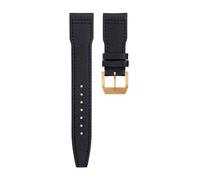 AMSOH Bracelet de montre en cuir et toile de Nylon, 20mm 21mm 22mm, pour IWC SPITFIRE MARK 18 portugieser Portofino Pilot IW3777(Black Gold buckle C,20MM)