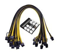AMSOH Kit de carte de dérivation de module d'alimentation avec 12 pièces 17 pièces 18 AWG 6 broches vers 6 + 2 8 broches pour carte vidéo HP 1200 W 750 W (rouge)