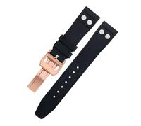 AMSOH Pour IWC Band Big Pilot Mark Portugieser Bracelet souple 20 mm 21 mm 22 mm Naturel Fluo Caoutchouc FKM Caoutchouc avec Rivet Bracelet de Montre (Noir 4,20 mm)