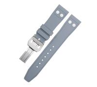 AMSOH Pour IWC Band Big Pilot Mark Portugieser Bracelet Souple 20mm 21mm 22mm Naturel Fluo Caoutchouc FKM Caoutchouc avec Rivet Bracelet de Montre (Gray5,20mm)