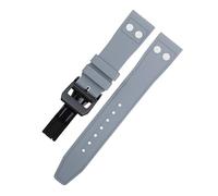 AMSOH Pour IWC Band Big Pilot Mark Portugieser Bracelet Souple 20mm 21mm 22mm Naturel Fluo Caoutchouc FKM Caoutchouc avec Rivet Bracelet de Montre (Gray2,20mm)