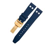 AMSOH Pour IWC Band Big Pilot Mark Portugieser Bracelet Souple 20mm 21mm 22mm Naturel Fluo Caoutchouc FKM Caoutchouc avec Rivet Bracelet de Montre (Blue3,21MM)