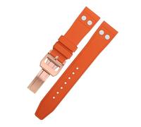AMSOH Pour IWC Band Big Pilot Mark Portugieser Bracelet Souple 20mm 21mm 22mm Naturel Fluo Caoutchouc FKM Caoutchouc avec Rivet Bracelet de Montre, 22MM, Agate
