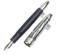 AMSOH Stylo à bille à piston, édition limitée, bleu, vert, en résine, avec capuchon en métal (lavande, stylo et étui)