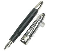 AMSOH Stylo à bille à piston noir édition limitée bleu vert en résine avec capuchon en métal (orange, stylo et étui)