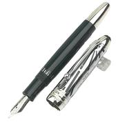AMSOH Stylo à bille à piston noir édition limitée bleu vert résine capuchon métal bureau stylo d'écriture (rose, stylo et stylo)