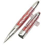 AMSOH Stylo à bille à piston noir édition limitée bleu vert résine capuchon métal stylo d'écriture bureau (rouge, stylo et stylo)