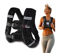 AmStaff Fitness Gilet lesté pour la course, la musculation et le renforcement musculaire, dispose d'une bande réfléchissante pour des entraînements en plein air sûrs (2,7 kg, noir)