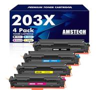 4-Pack Cartouches de 203X 203A Toner pour HP 203X 203A CF540X CF540A Color Laserjet Pro M281fdw M254dw M280nw M281fdn M281cdw M254nw M254dn M281 M254 Noir Cyan Jaune Magenta