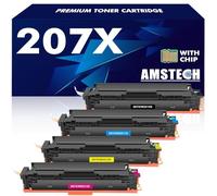 Amstech 207X 207A MFP M283fdw Toner : Remplacement pour 207X 207A Multipack Toner pour Color Pro MFP M283fdw M282nw M255dw M283fdn M283 M282 M255 avec Puce W2210X W2211X W2212X W2213X