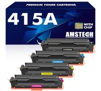 Amstech 415A 415X avec Puce Cartouche de Toner Compatible pour HP 415A 415X pour Color Laserjet Pro MFP M479fdw M479dw M479fnw M479fdn M479 M454dw M454dn M454 W2030A W2031A W2032A W2033A ( 4-Pack )