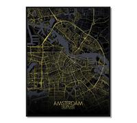 Amsterdam carte ville city map nuit