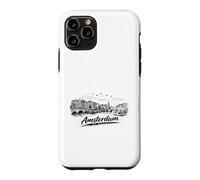 Amsterdam City Canal Bicycles Voyage Sketch Art Coque pour iPhone 11 Pro