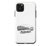 Amsterdam City Canal Bicycles Voyage Sketch Art Coque pour iPhone 11 Pro Max